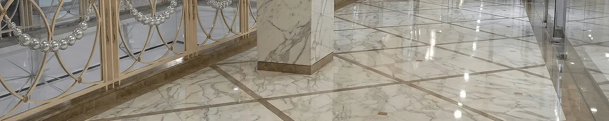 Beautiful marble floor professionally installed in Wilmington, NC